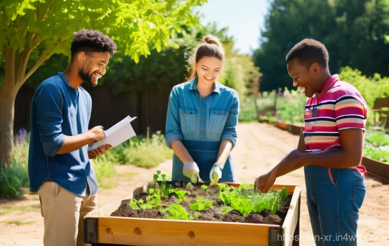 시민참여 플랫폼 구축을 위한 기술 스택 - **Prompt:** A diverse group of young adults, aged 18-25, enthusiastically collaborating on a sustain...