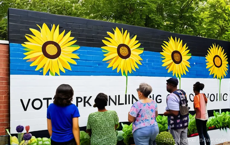 시민참여 플랫폼을 통한 커뮤니티 혁신 - **Prompt:** A bustling, sun-drenched urban community park that has recently been revitalized. In the...