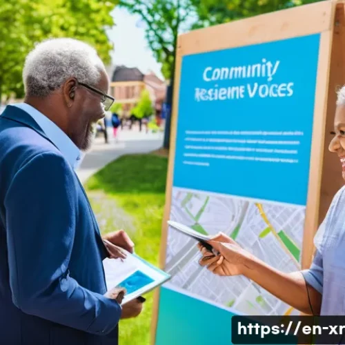 시민참여 플랫폼 개발을 위한 전략적 접근 - **Prompt:** A diverse group of community members, including adults, seniors, and young adults (all m...