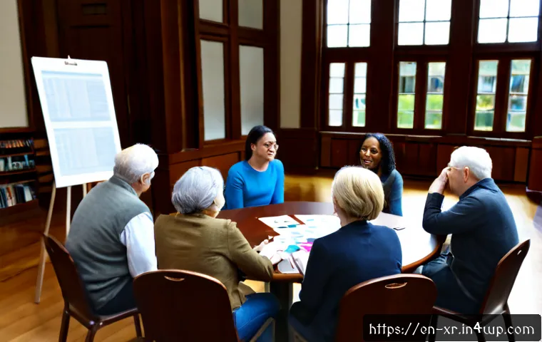 Home 17 시민참여 플랫폼의 사용자 피드백 수집 방법 - Photorealistic civic engagement workshop in a bright American public library meeting room, diverse a...